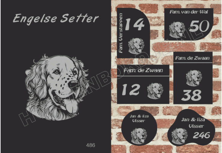 Naambord Engelse Setter Naambord Engelse Setter