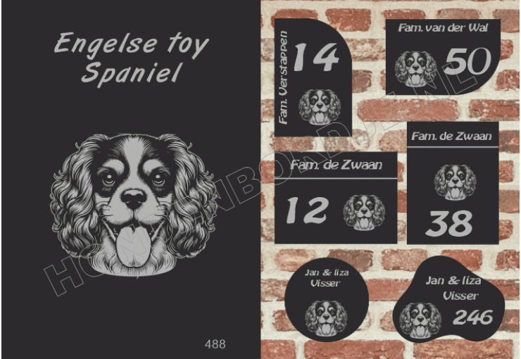 Naambord Engelse Toy Spaniel