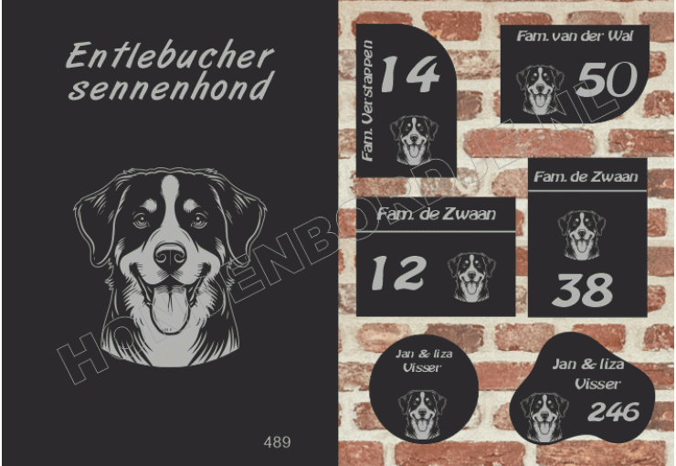 Naambord Entlebucher sennenhond