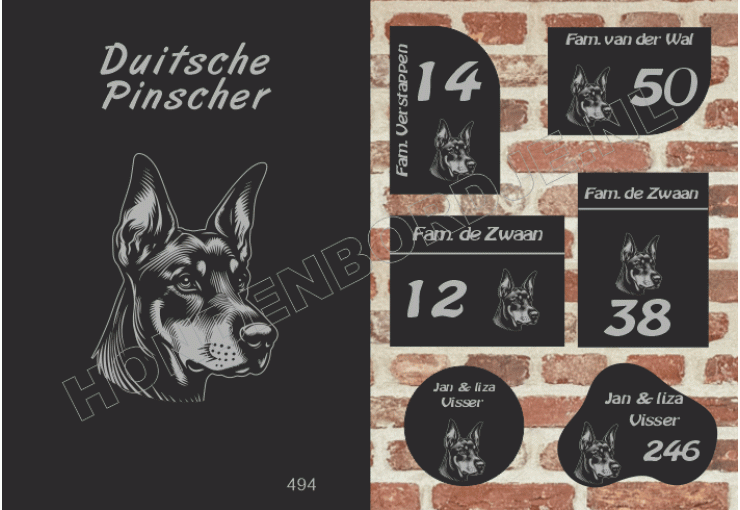 Naambord Duitsche Pinscher Naambord Duitsche Pinscher