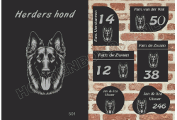 Naambord Herders hond