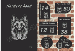 Naambord Herders hond