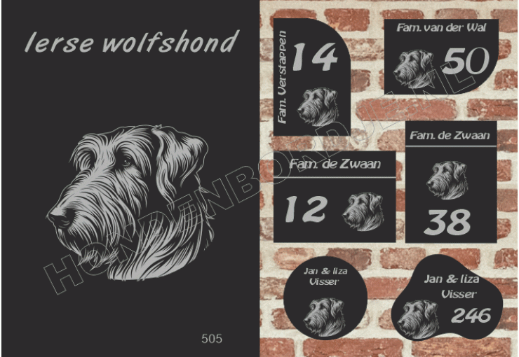 Naambord Ierse wolfshond