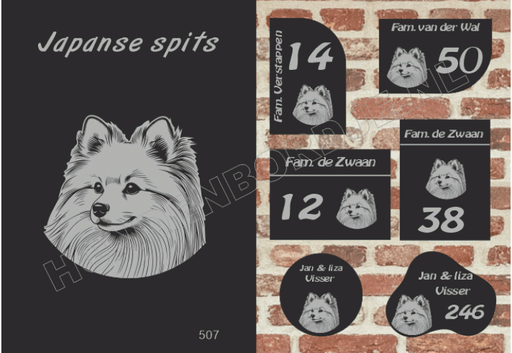 Naambord Japanse spits Naambord Japanse spits