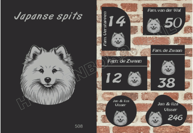 Naambord Japanse spits Naambord Japanse spits