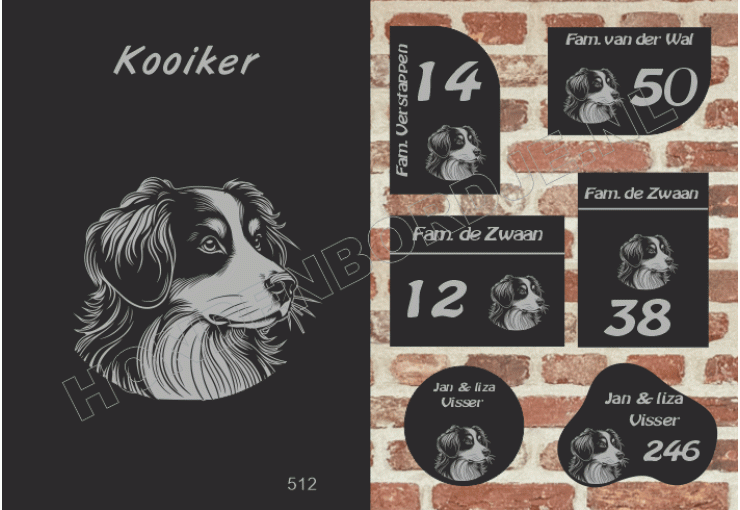 Naambord Kooiker Naambord Kooiker
