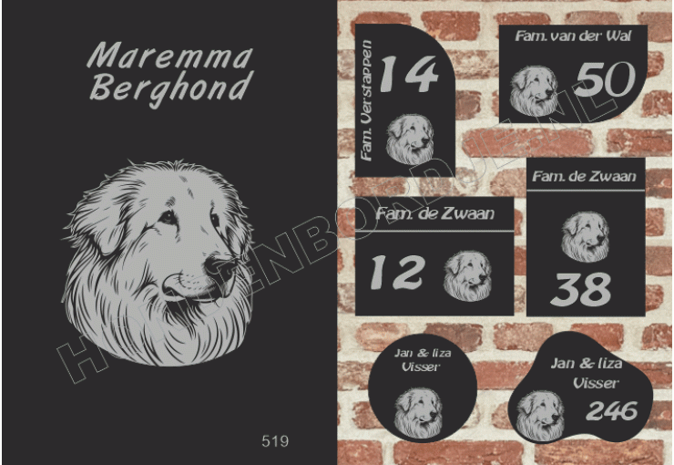 Naambord Maremma Berghond