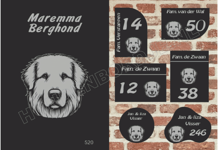 Naambord Maremma Berghond