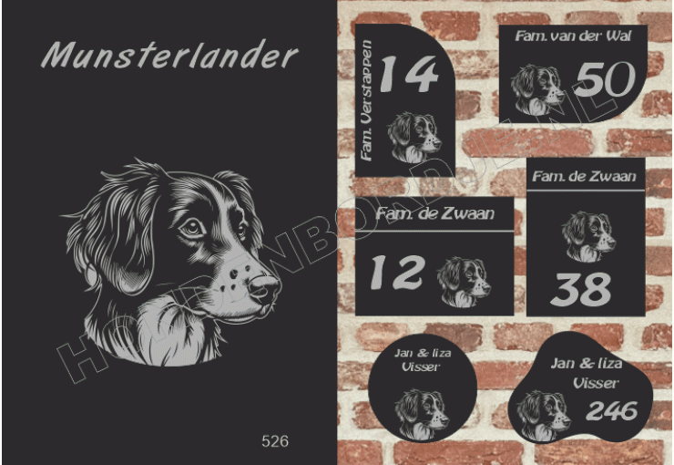 Naambord Munsterlander Naambord Munsterlander