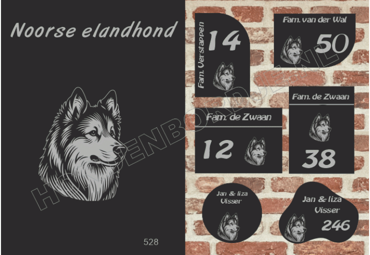 Naambord Noorse elandhond