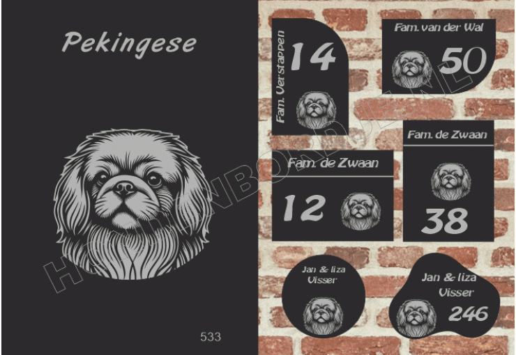 Naambord Pekingese Naambord Pekingese