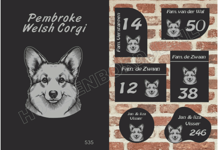 Naambord Pembroke Welsh Corgi