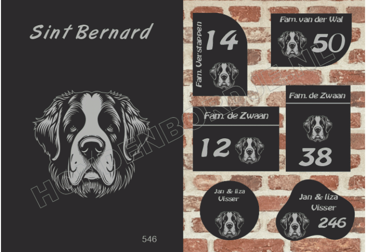 Naambord Sint Bernard Naambord Sint Bernard