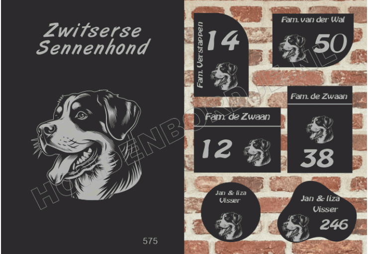Naambord Zwitserse Sennenhond Naambord Zwitserse Sennenhond