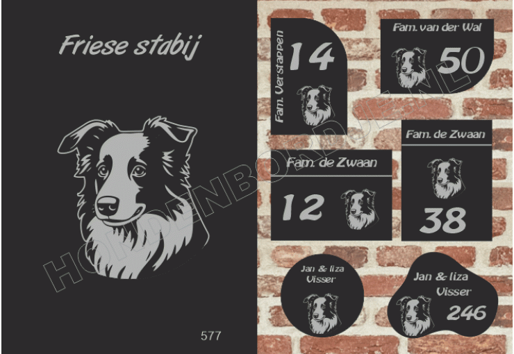 Naambord Friese stabij Naambord Friese stabij